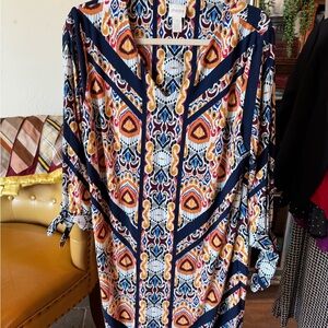 Chico's Multicolor Patterned Fabric